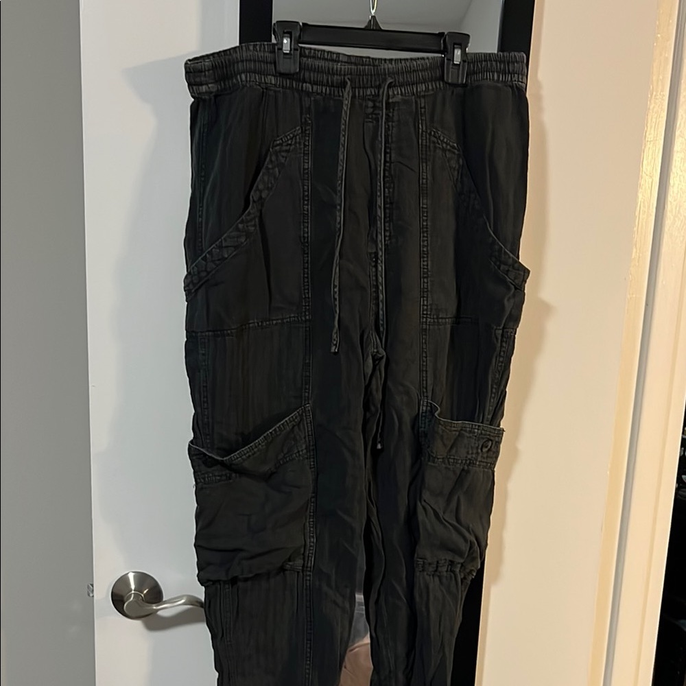 Free People women Black Cargo Pants